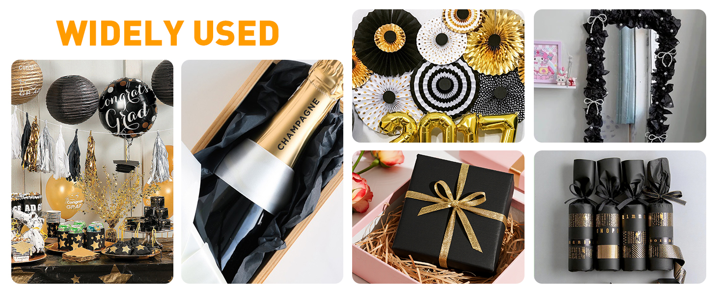 black tissue paper