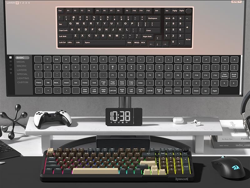 Redragon K742 Wireless Mechanical Gaming Keyboard with Knob