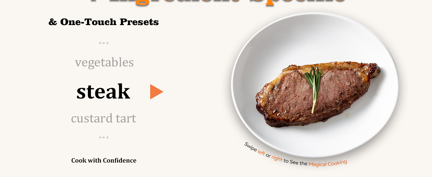 Cook with confidence: This air fryer has 7 ingredient-specific and one-touch presets.