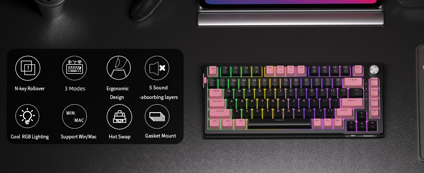 75 Percent Wireless Custom Keyboard