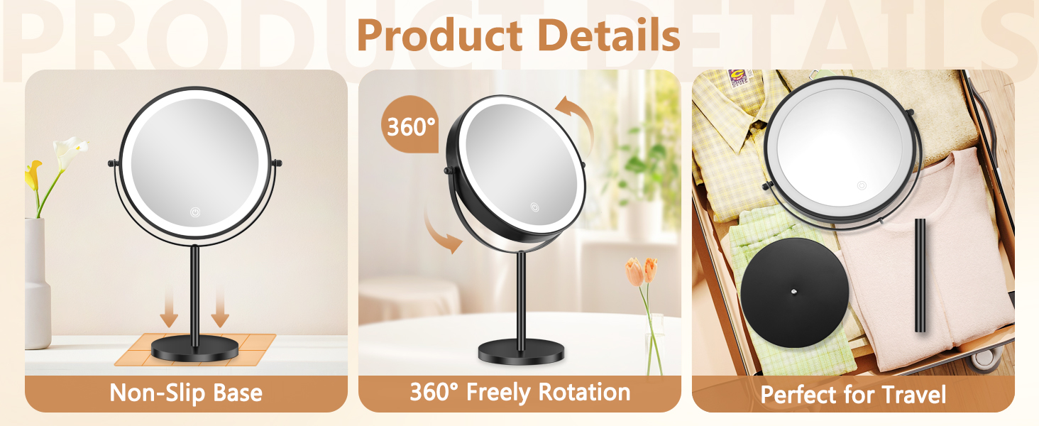 detachable swivel mirror