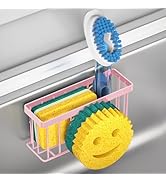 MURLONG Sponge Holder Smiley Face,Sink Caddy,Sink Organizer with 2 Suction Cups/1 Adhesive Strips...