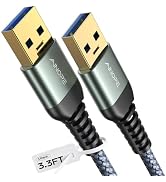 AINOPE USB to USB Cable, 3.3FT*1Pack USB 3.0 A to A Male to Male Cable [Never Rupture] Double End...
