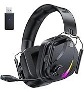 Vakedy Wireless Gaming Headset for PS5, PS4, PC, 2.4GHz Low-Latency &amp; Bluetooth 5.4 Gaming Headph...
