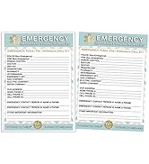 TLC Safety By Design Emergency Contact Fridge List in 5.5” x 7.5” Plastic Cover Magnetic Sleeve R...