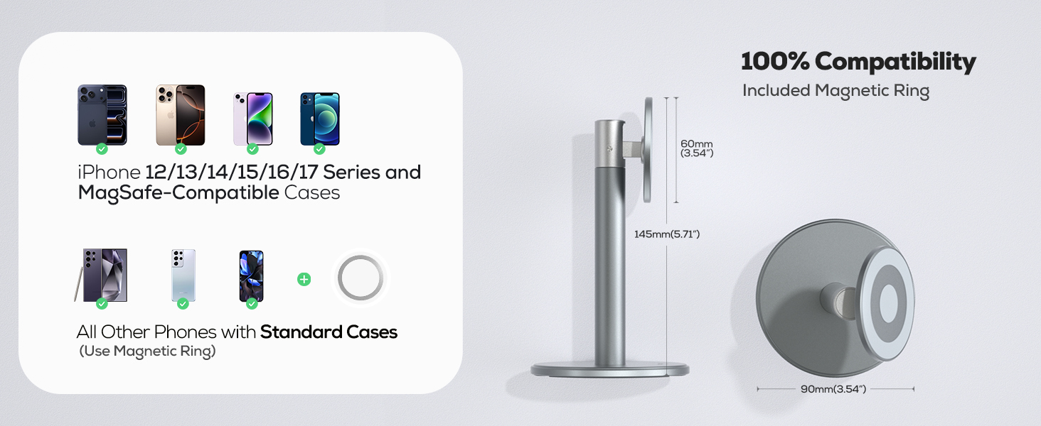 phone stand with magnetic rings