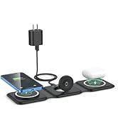 Wireless Charger 3 in 1,RTOPS Magnetic Travel Wireless Charging Station Multiple Devices,GaN 3 in...