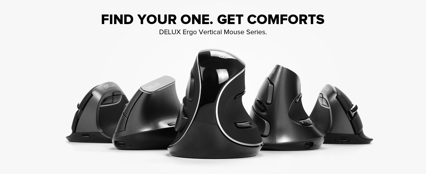 DELUX ergonomic mouse family