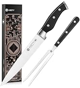 ASETY Carving Knife Set, High Carbon Stainless Steel Carving Knife and Fork Set, 2 PCS Carving Se...