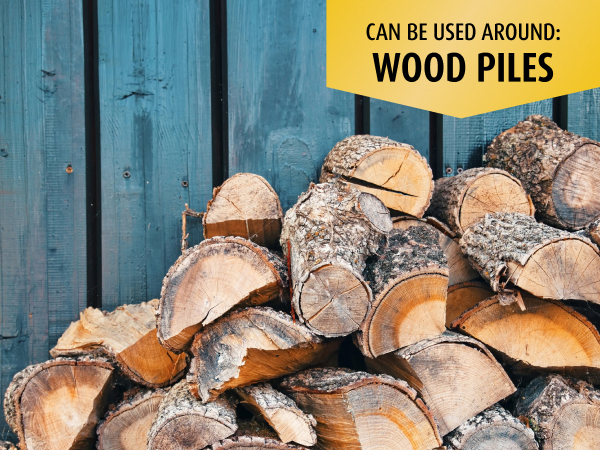 Can be used around a pile of wood.