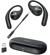 EMEET AirFlow Open Ear Headphones with Mic, Bluetooth 5.3 Wireless Headsets with Detachable Micro...