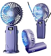 ZEOEZHBI Portable Fan Handheld Fan, Mini Hand Held Fan, Cooling Small Personal Fan, Blue