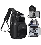 TORIBIO Camera Sling Bag,DSLR/SLR/Mirrorless Camera Bag with Tripod Holder &amp; Removable Dividers,S...