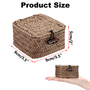 Wicker Baskets Bins with Lid Seagrass Baskets Storage Bins Handwoven storage Basket Organizer
