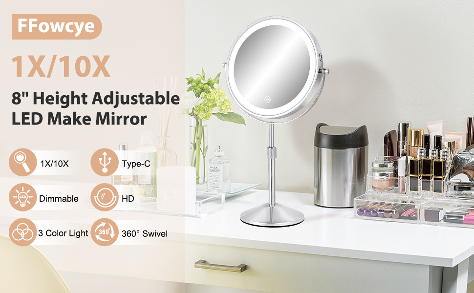 vanity mirror with lights, mirror with lights for makeup desk, lighted makeup mirror