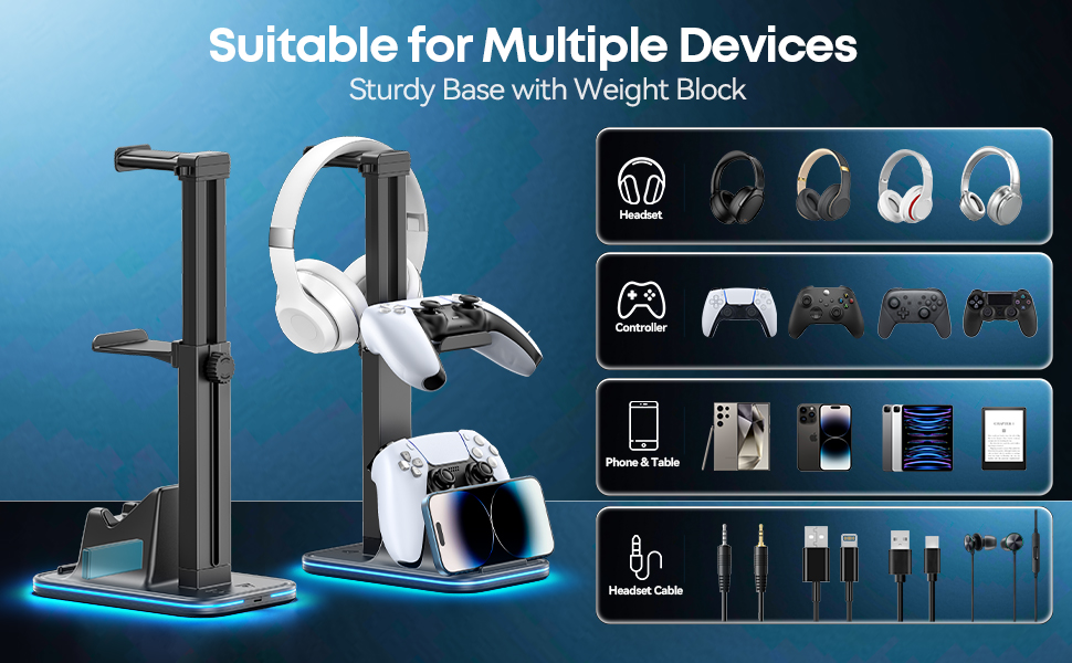 Gaming Headset and Controller Stand