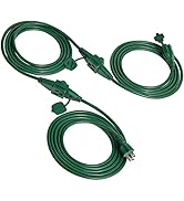 Suraielec 25 FT Outdoor Extension Cord with Multiple Outlets, 3 Outlet Multi Plug Power Cord, 16/...
