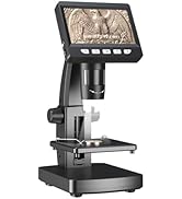 Microscope for Adults,500X Magnification Coin Microscope with 8 Ajustable LED Lights,LCD Digital ...
