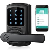 Hidalife Keyless Entry Door Lock with Keypad and Handle for Front Doors, Touchscreen, One-Touch T...