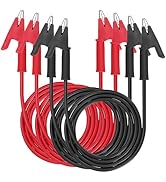 Sumnacon Dual Ended Crocodile Alligator Clips, 15A Test Lead Wire Cable with Insulators Clips, 4 ...