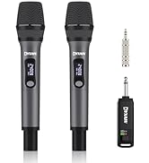 KYXAIN Professional 2.4GHz Wireless Microphones for Karaoke Singing, Rechargeable Dual Dynamic Mi...