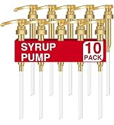 10Pcs Gold Squirt Syrup Pump, Coffee Syrup Pump Dispenser Coffee Syrup Bottle 750ml 25.4oz Syrup ...