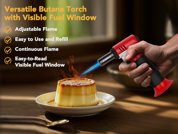 Versatile butane torch with fuel gauga