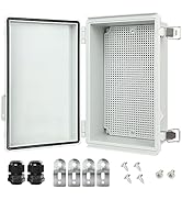 LeMotech Electrical Box, IP67 Waterproof Hinged Cover Stainless Steel Latch Junction Box, ABS Pla...