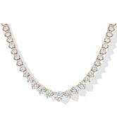 PAVOI 14K Gold Plated Graduated Tennis Necklaces for Women - Cubic Zirconia Tennis Necklace for B...
