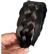 SquarezhenBo Braided Stretch Headband for Women - Synthetic Hair Accessories with Twist Design an...