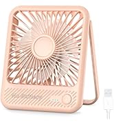 Koonie USB Desk Fan, Strong Wind Ultra Quiet Small Personal Fan with 180° Tilt Folding and 3 Spee...
