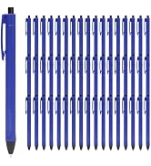 100 packs blue Retractable ballpoint pen, 1.00mm black ink Smooth Writing No-Smear, comfortable g...