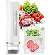 FEPPO Vacuum Sealer for Food with Visible Water Tank, Handheld Saver Compact Vacuum Sealer Machin...