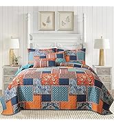 BEDIFANY 3 Pieces Cotton King Size Quilt Sets, Soft Bedspread King Size Lightweight King Quilt Fa...