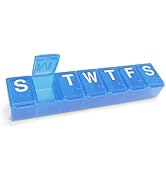 EZY DOSE Weekly (7-Day) Pill Organizer, Vitamin Planner, and Medicine Box, Medium Compartments, Blue