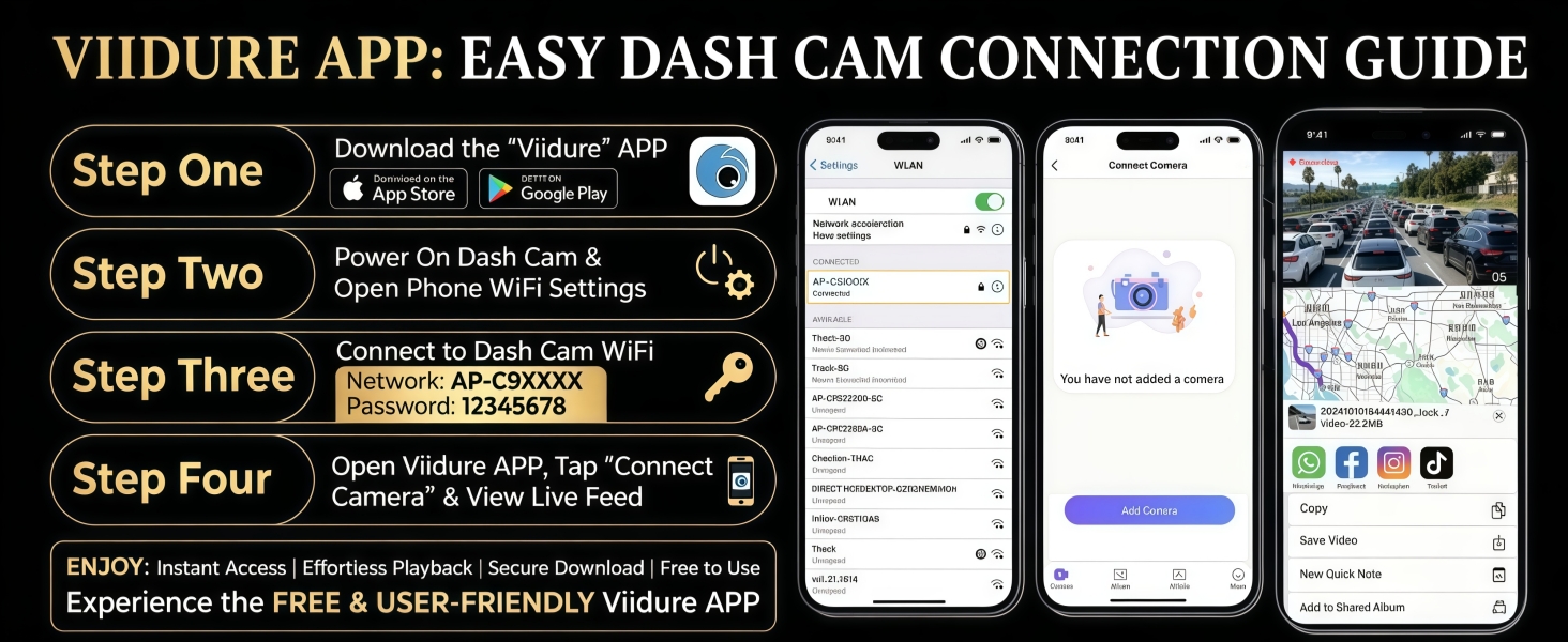 Viidure App Dash Camera