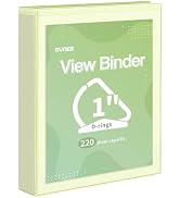 SUNEE 3 Ring Binder 1 Inch D Ring, Clear View Binder Three Ring PVC-Free (Fit 8.5x11 Inches) for ...