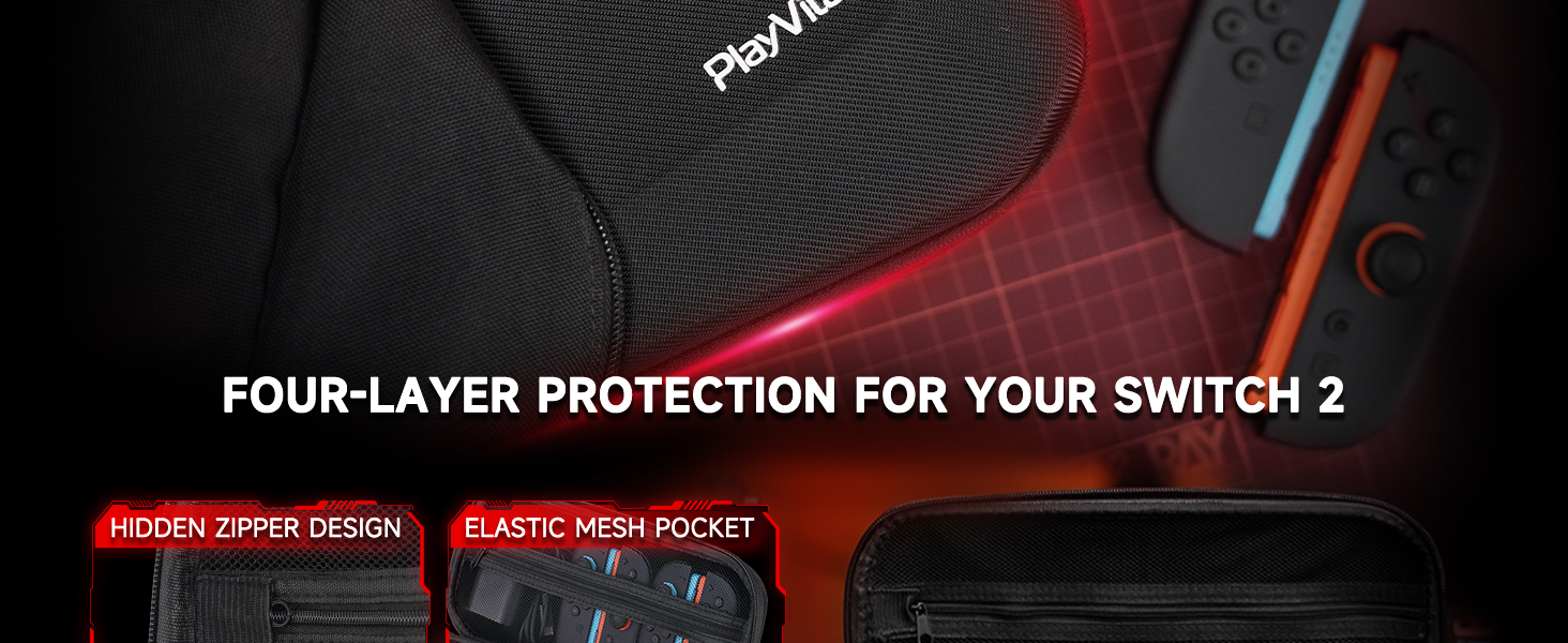 PlayVital Carrying Case for Nintendo Switch 2 with Silicone Charging Port