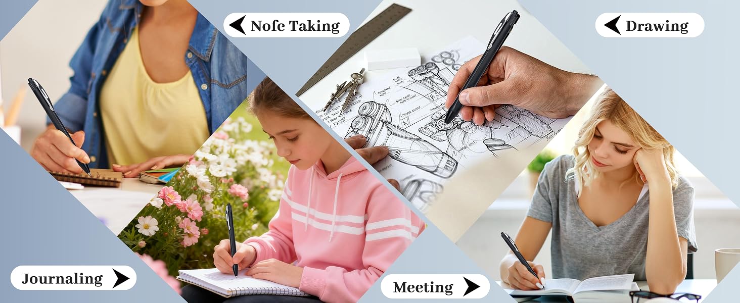 100 packs black Retractable ballpoint pen 1.0 mm black ink pen Smooth Writing No-Smear