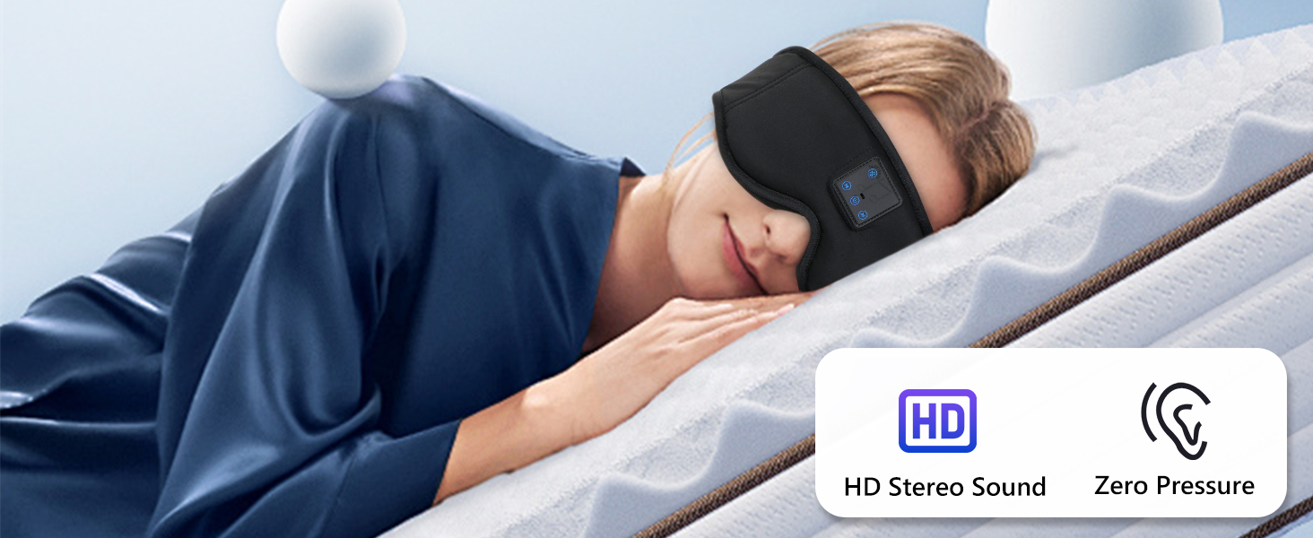 Sleeping Headphones with HD Stereo Speaker for Side Sleeper