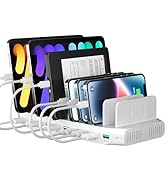 SUIDEK Multiple Device Charging Station, 10 Ports Fast Charger Station for Multiple Devices with ...
