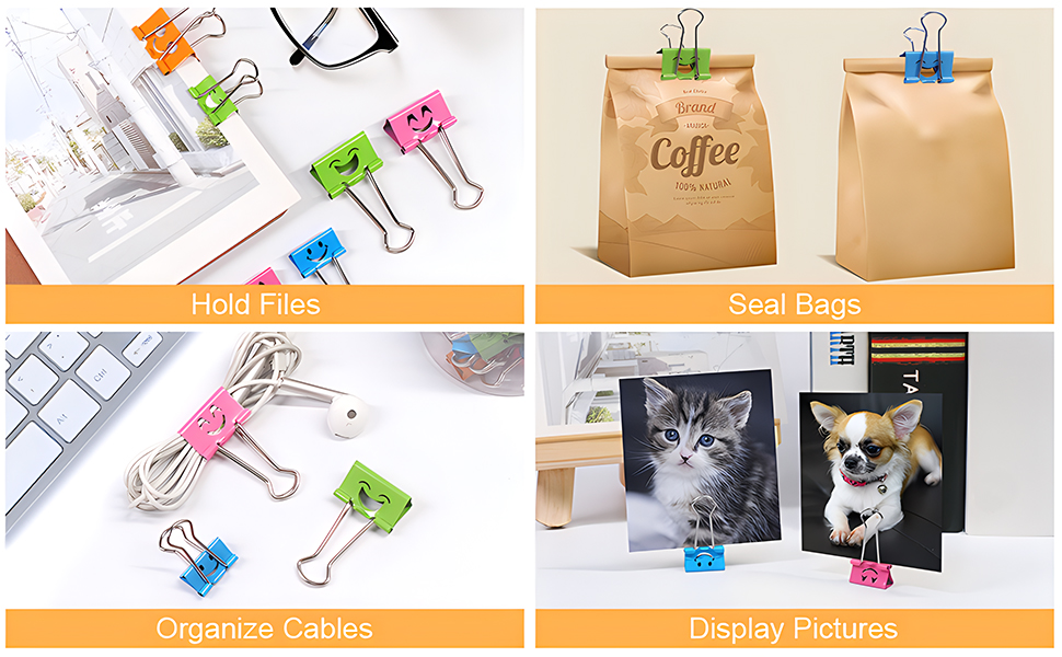 fun binder clips metal