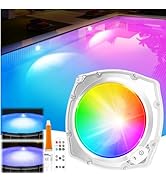 PoolBliss Rechargeable Submersible Pool Lights with Remote, 5000mAh Underwater Led Pool Light for...