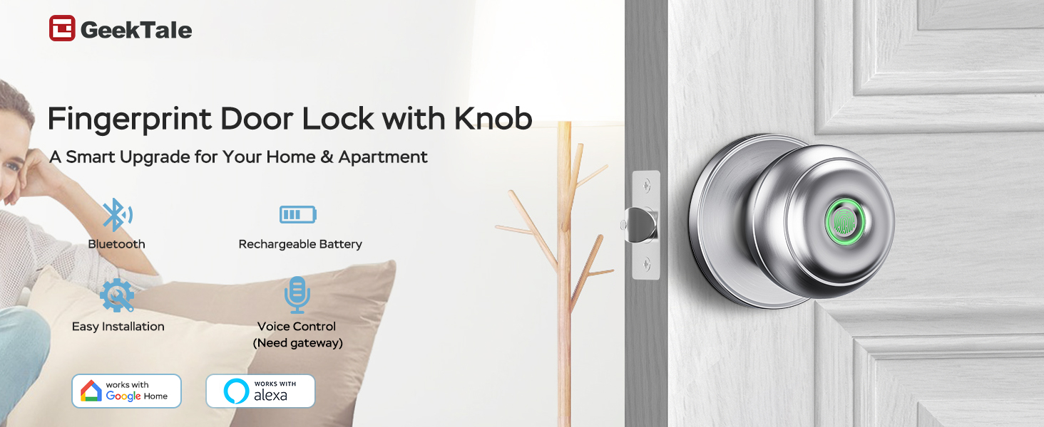 fingerprint door lock with knob