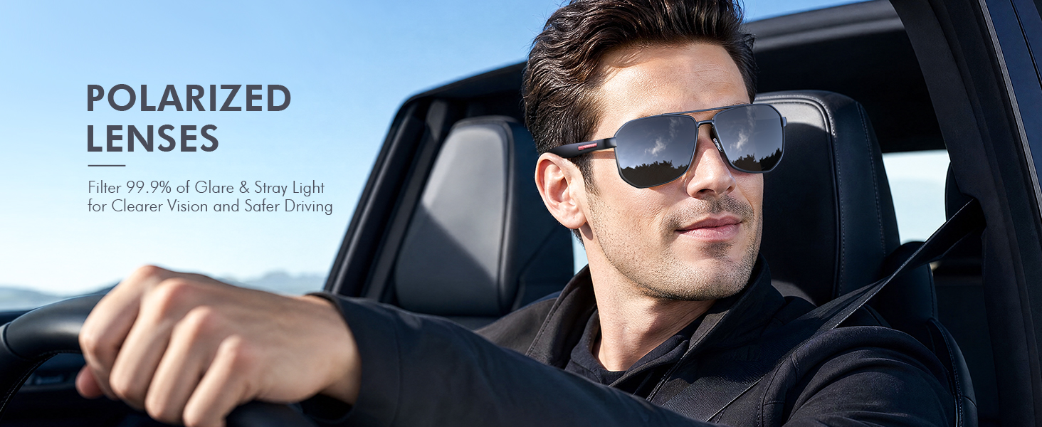 square aviator sunglasses for men women polarized shades