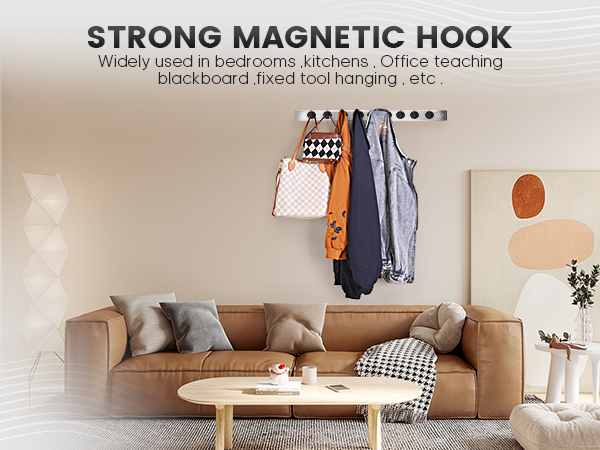 Neosmuk strong black magnetic hooks withe steel tube inside the base
