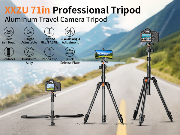 XXZU 71in Professional Tripod