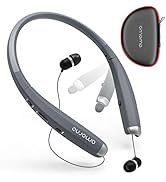 AMORNO Foldable Bluetooth Headphones, Wireless Neckband Sports Headset with Retractable Earbuds, ...