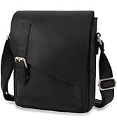 Jack&amp;Chris Leather Messenger Bag for Men, Man Purse Crossbody Bags for Work Business