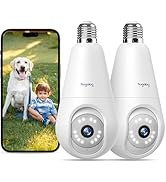 Hugolog 2K Light Bulb Security Cameras Wireless Outdoor - 2.4GHz Cameras for Home Security Indoor...